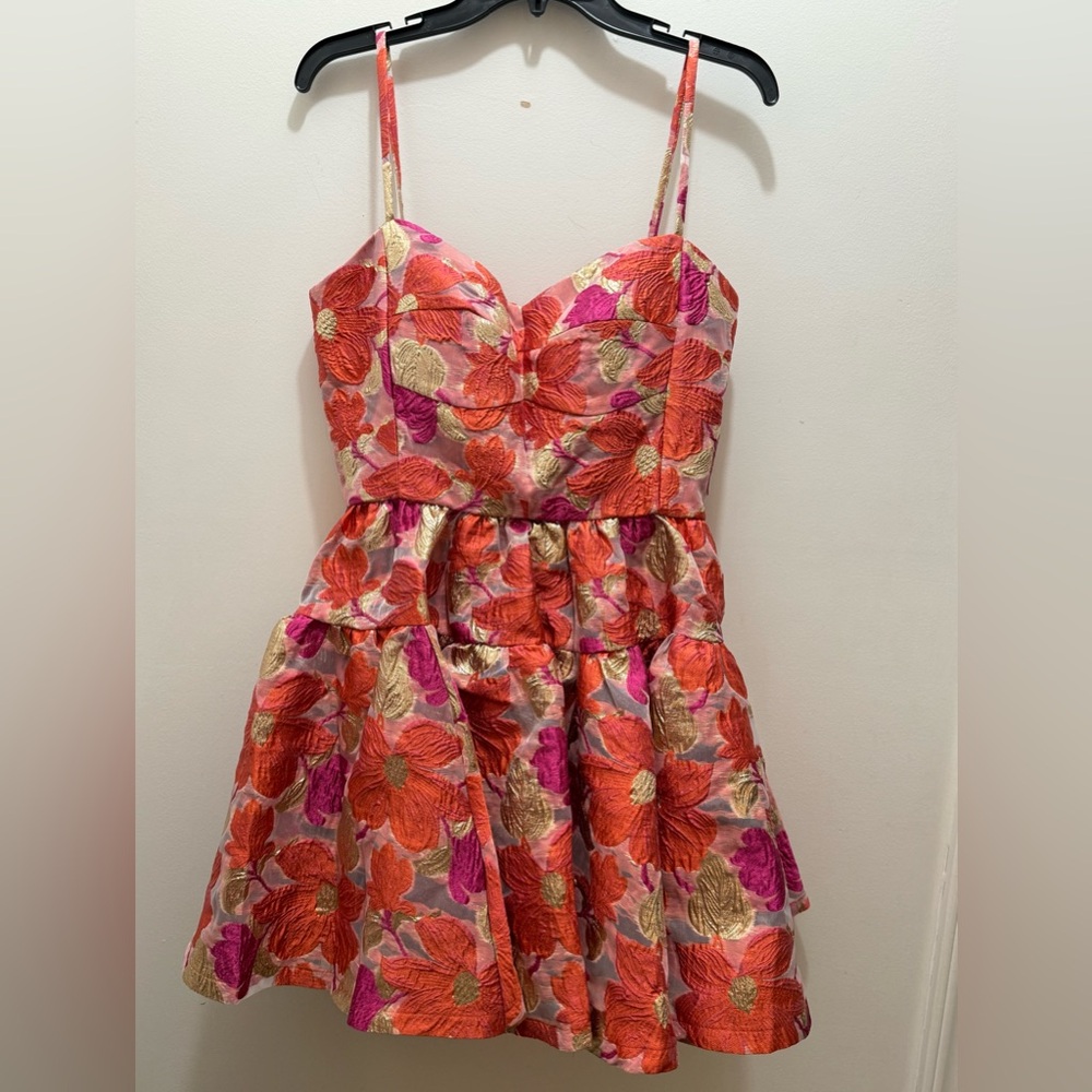 Violet weekend Floral Sleeveless Dress in Orange and Pink Sz 11/12